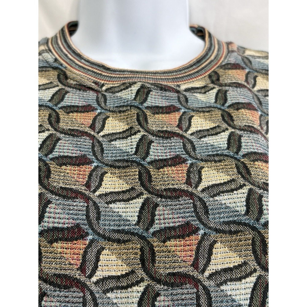 Jhane Barnes Vintage Geometric Textured Knot Crewneck Sweater  W Small - Picture 4 of 8